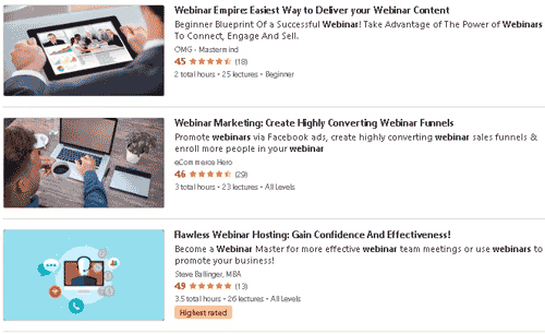 Online Courses in Designing Webinars
